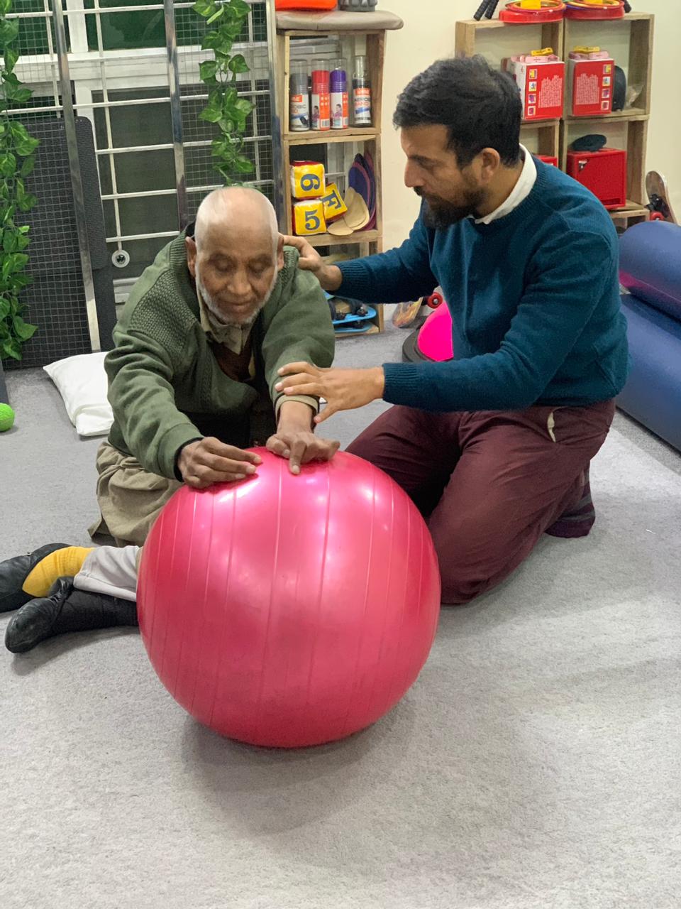 Therapist giving treatment